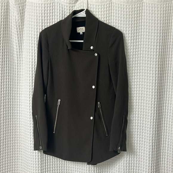 Aritzia Wilfred Mayet Crepe Jacket in Olive Green Size XXXS - Picture 4 of 12